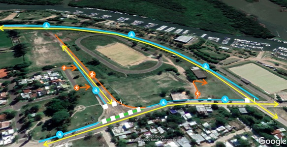 El mapa indicativo de las obras en el Velódromo