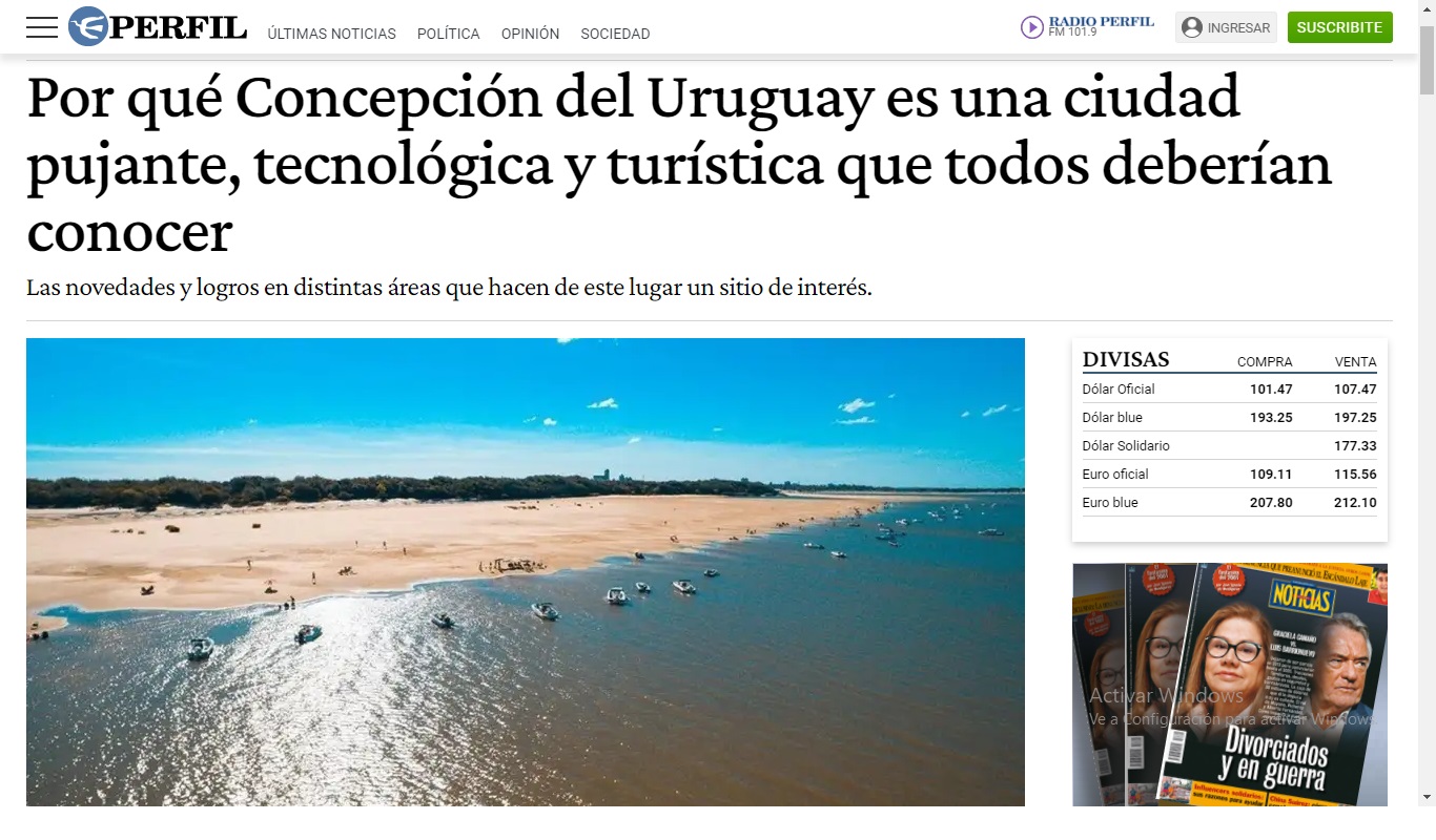 Destacan a Concepción del Uruguay en medios de comunicación nacionales