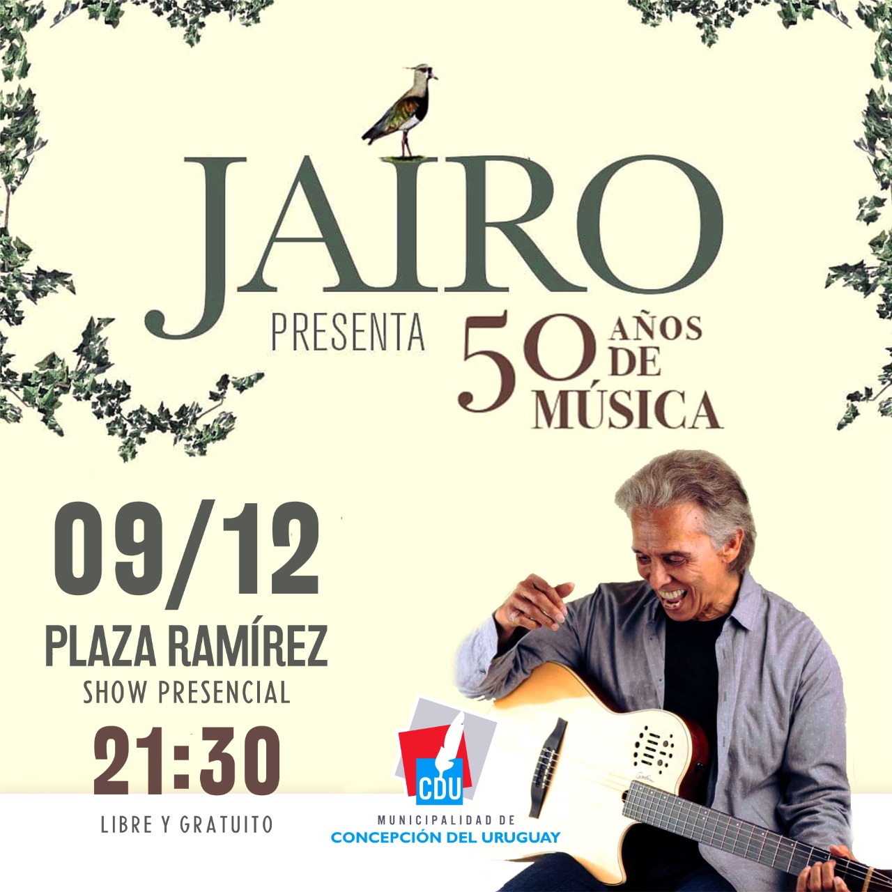 Se venden sillas para el evento de Jairo a beneficio de la Cooperadora del Hospital Urquiza