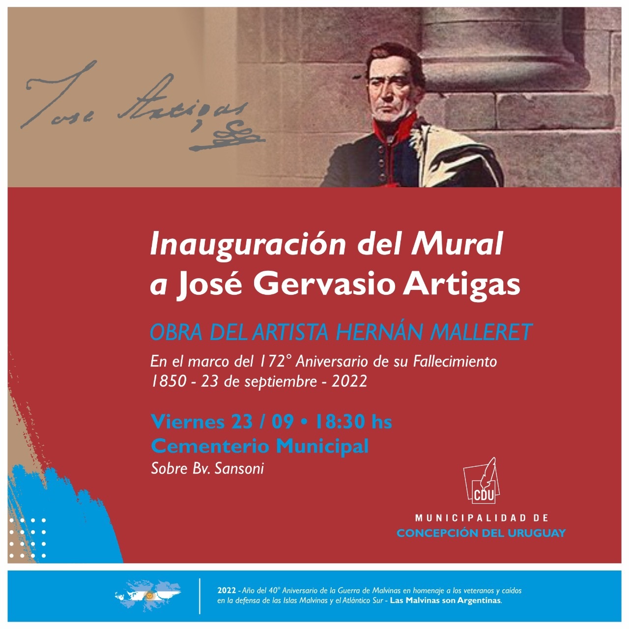 Inauguran este viernes el mural en homenaje a Artigas