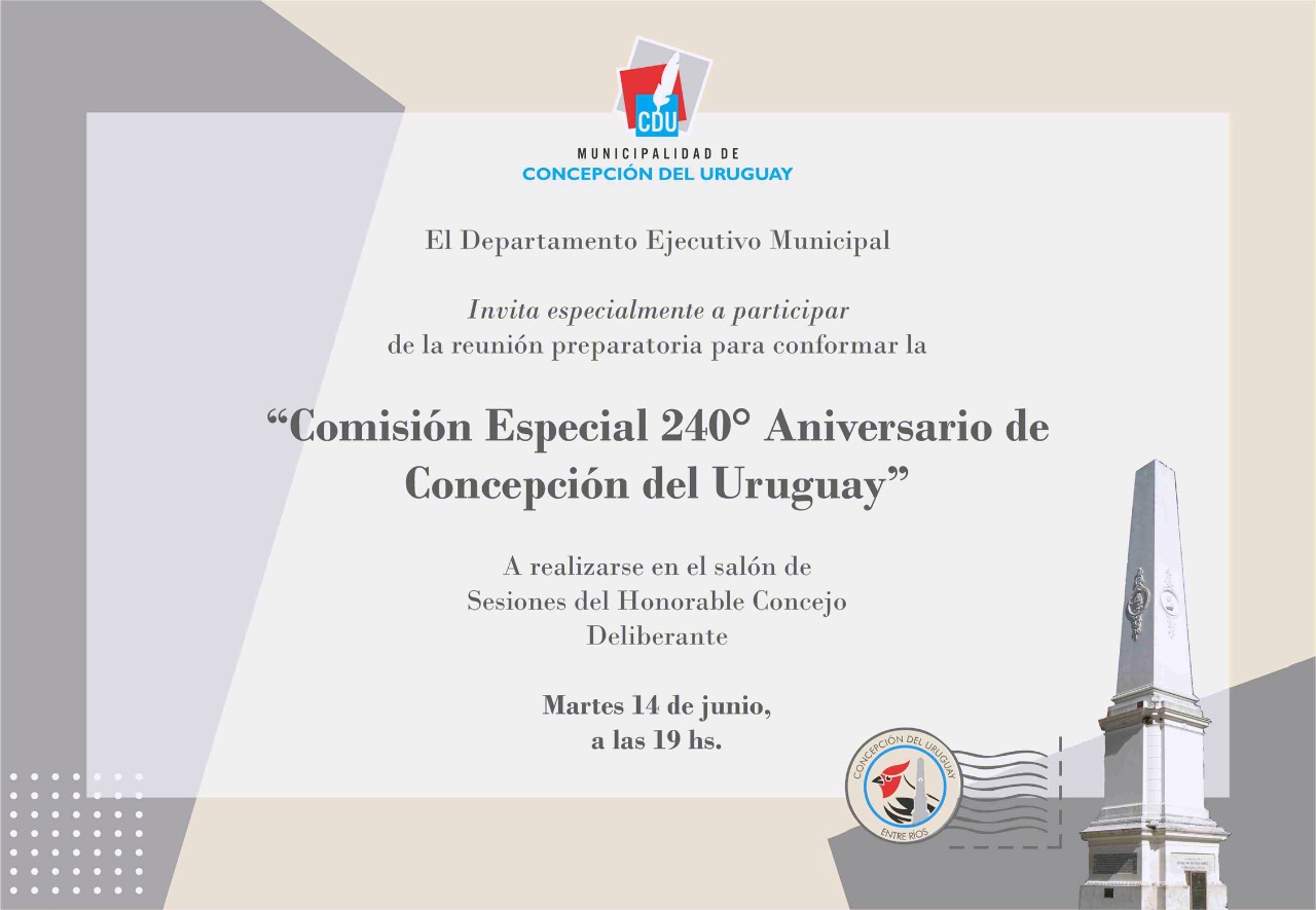 Conformarán una comisión para el 240° aniversario de la ciudad