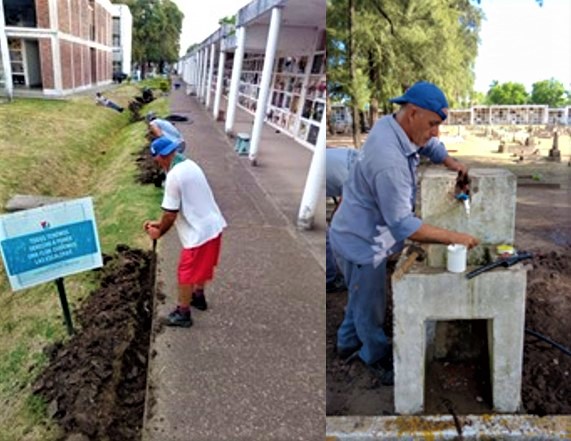 Realizan obras de agua potable en el Cementerio