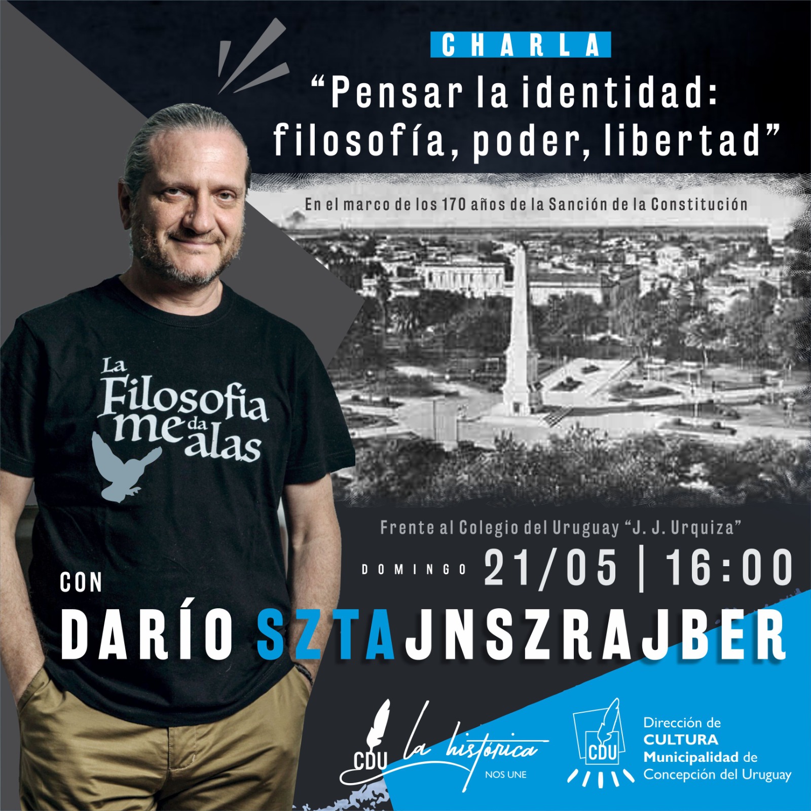 Darío Sztajnszrajber brindará una charla pública en Concepción del Uruguay