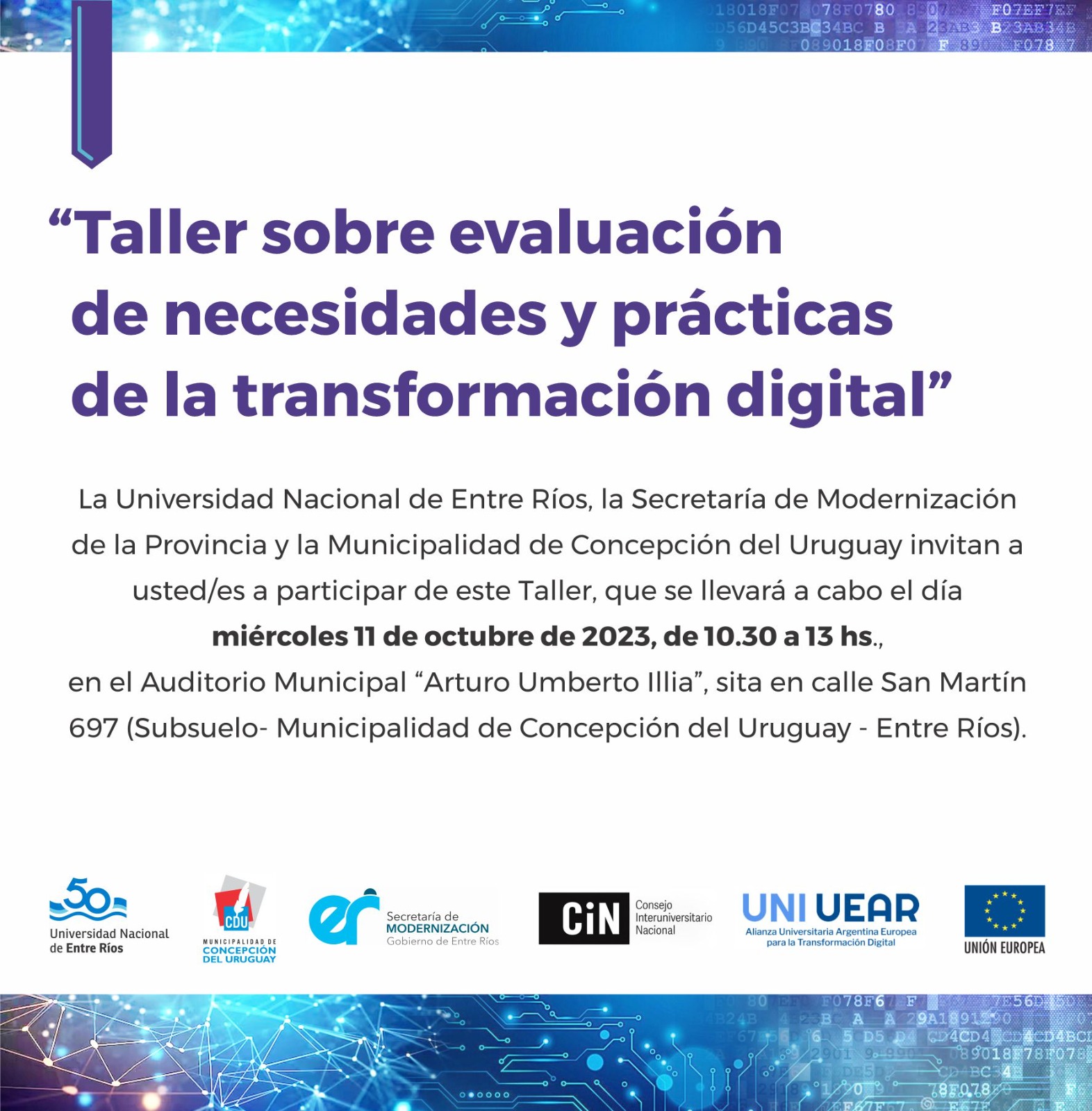  Se presentará el “Taller sobre evaluación de necesidades y prácticas de la transformación digital”