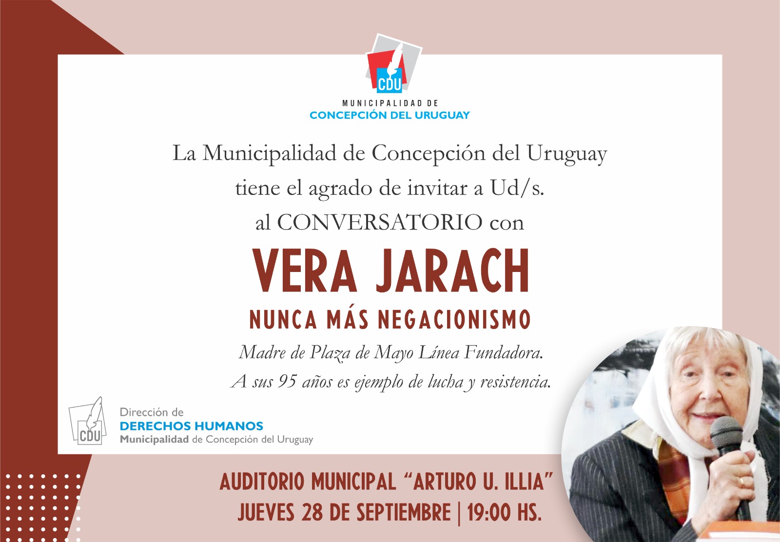 Vera Jarach se presentará este jueves en el Auditorio Illia