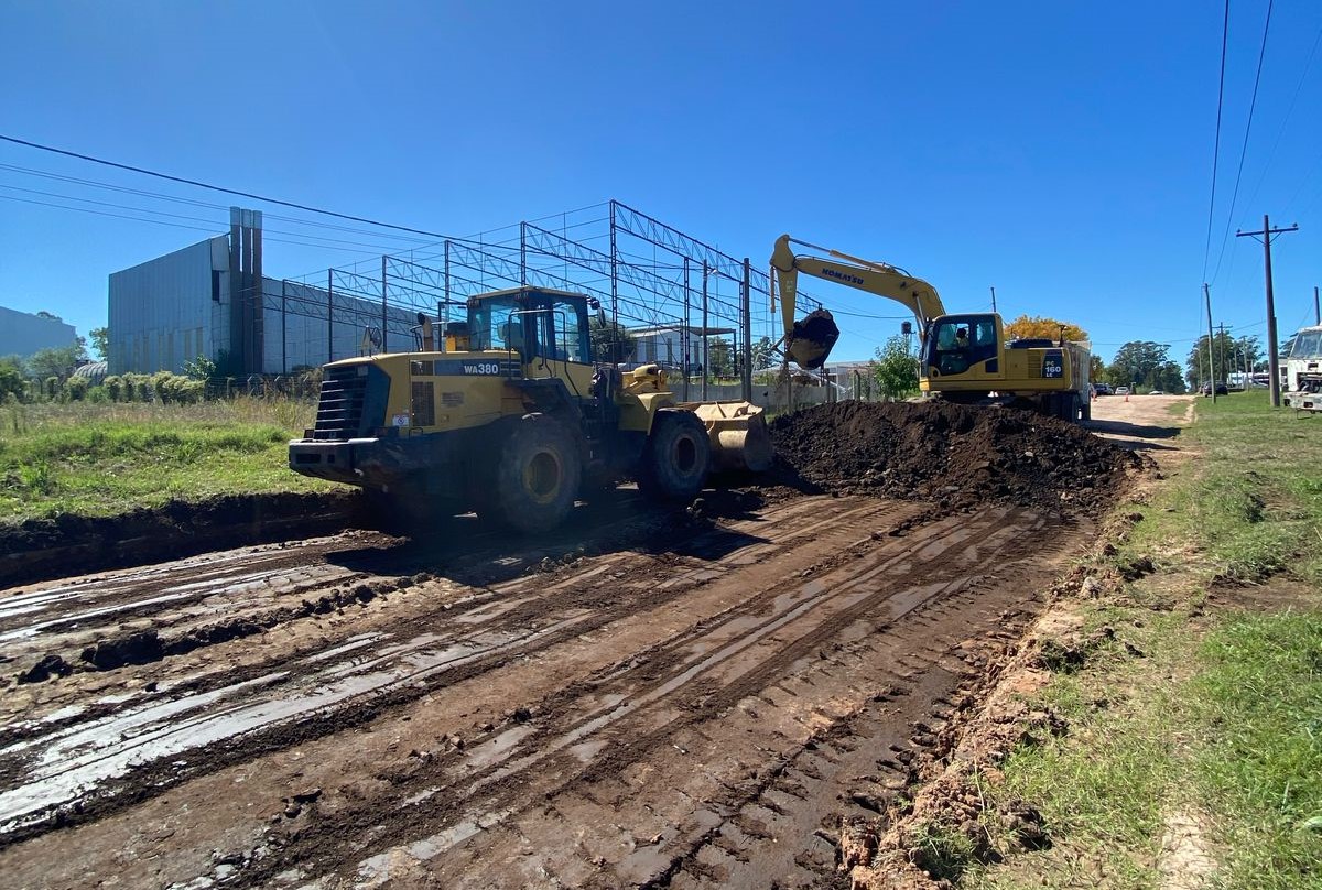 obras en el parque industrial